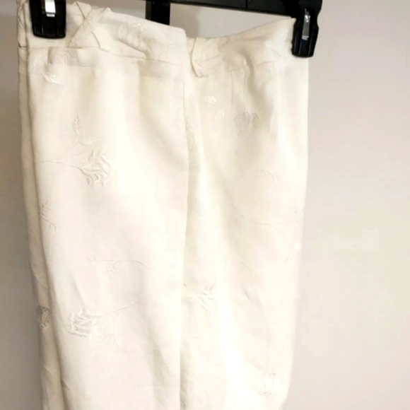 Women Briggs New York Classic Rayon Linen Cropped Pants Size 8 - Picture 4 of 5